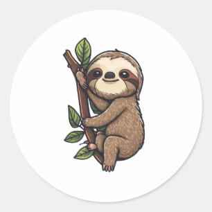 Sticker Rond Illustration de Sloth