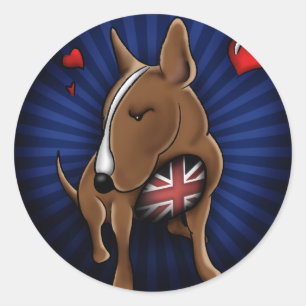 Sticker Rond Illustration de Taureau Terrier anglais