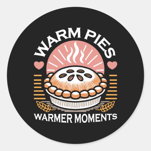 Sticker Rond Illustration de tourte douillette : Pies chaudes M (Devant)