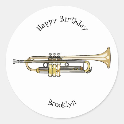 Sticker Rond Illustration de trompette (Devant)