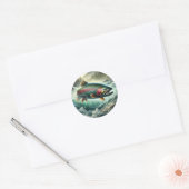 Sticker Rond Illustration de truite (Enveloppe)