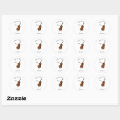 Sticker Rond Illustration de violoncelle (Feuille)