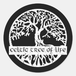 Sticker Rond Illustration De Yggdrasil Celtic Tree Of Life