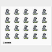 Sticker Rond Illustration de Zombie (Feuille)