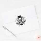 Sticker Rond Illustration des ailes du crâne classique de l'anc (Enveloppe)