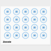 Sticker Rond Illustration des aquarelles de crabe bleu (Feuille)