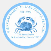 Sticker Rond Illustration des aquarelles de crabe bleu (Devant)
