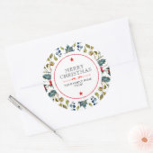 Sticker Rond Illustration des couleurs de Noël (Enveloppe)
