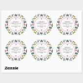 Sticker Rond Illustration des couleurs de Noël (Feuille)