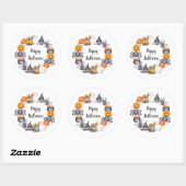 Sticker Rond Illustration d'Halloween joyeux (Feuille)