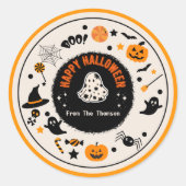 Sticker Rond Illustration d'Halloween Orange Playful Vibrant (Devant)