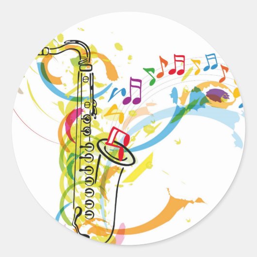 Sticker Rond Illustration d'instrument de musique (Devant)