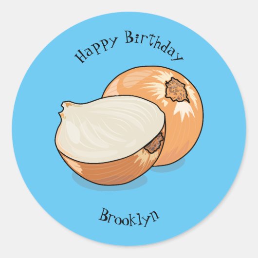 Sticker Rond Illustration d'oignon (Devant)