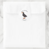 Sticker Rond Illustration d'oiseau bouffon touffu (Sac)