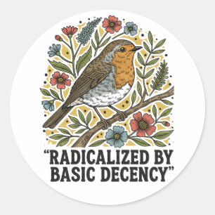 Sticker Rond Illustration d'oiseau d'art folklorique pour la ju