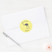 Sticker Rond Illustration d'oiseau de rhée (Enveloppe)