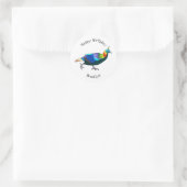 Sticker Rond Illustration d'oiseau monal himalayen (Sac)