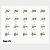 Sticker Rond Illustration d'Okra (Feuille)