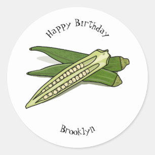 Sticker Rond Illustration d'Okra