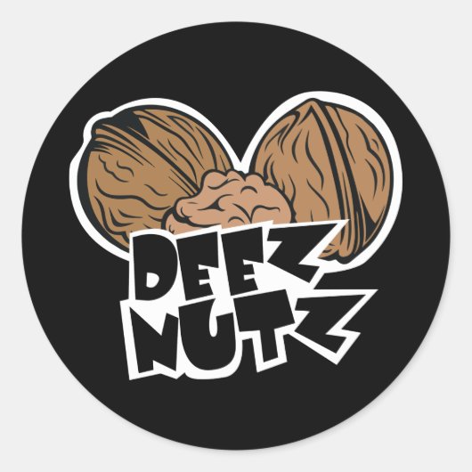 Sticker Rond Illustration drôle de Deez Nutz (Devant)