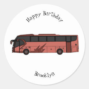 Sticker Rond Illustration du bus
