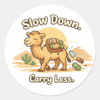 Sticker Rond Illustration du chameau cosy pour le Mois du Bien-