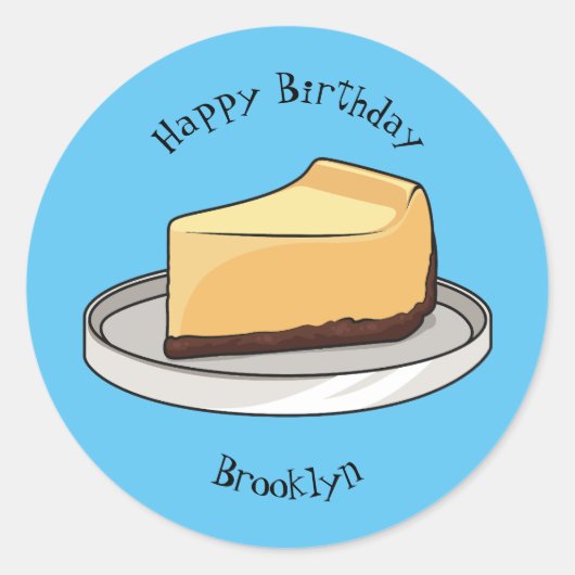 Sticker Rond Illustration du dessin animé Cheesecake (Devant)