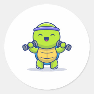 Sticker Rond Illustration du dessin animé de cloches de levage