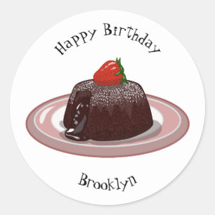 Sticker Rond Illustration du gâteau de lave au chocolat