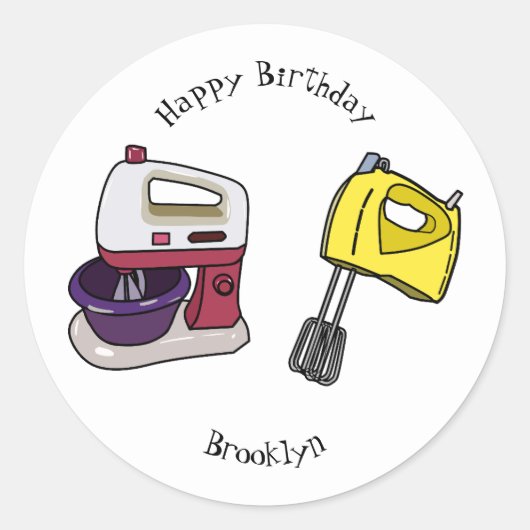 Sticker Rond Illustration du mixer (Devant)