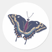 Sticker Rond Illustration du papillon bleu (Devant)