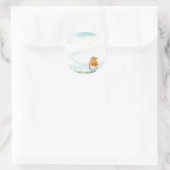 Sticker Rond Illustration Du Paysage D'Hiver Avec Robin (Sac)