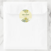 Sticker Rond Illustration du portrait des jonquilles d'aquarell (Sac)