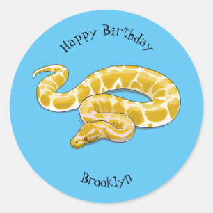 Sticker Rond Illustration du serpent python birman