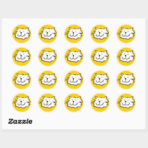 Sticker Rond Illustration du visage de chat souriant