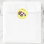 Sticker Rond Illustration d'un champignon (Sac)