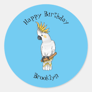 Sticker Rond Illustration d'un oiseau de cokatoscope à crête de