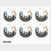 Sticker Rond Illustration d'un paysage urbain grungy (Feuille)