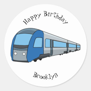 Sticker Rond Illustration d'un train électrique