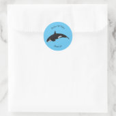 Sticker Rond Illustration d'une baleine tueuse (Sac)
