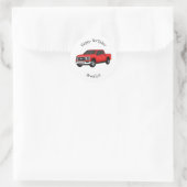 Sticker Rond Illustration d'une camionnette rouge mou (Sac)