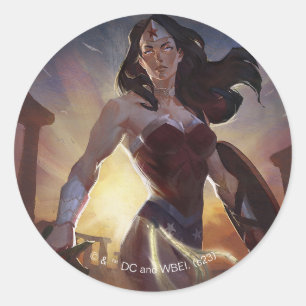 Sticker Rond Illustration d'une femme en crise infinie