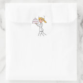 Sticker Rond Illustration d'une fille chef unique (Sac)