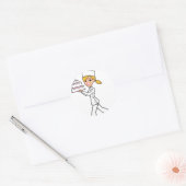Sticker Rond Illustration d'une fille chef unique (Enveloppe)