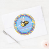 Sticker Rond Illustration en bleu apée miel mou (Enveloppe)