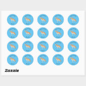 Sticker Rond Illustration Fennec fox (Feuille)