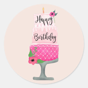 Autocollants Stickers Girly De Joyeux Anniversaire Zazzle Be