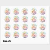 Sticker Rond Illustration Ganesha sur pastel sky arrière - plan (Feuille)