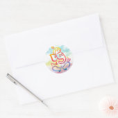 Sticker Rond Illustration Ganesha sur pastel sky arrière - plan (Enveloppe)