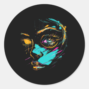 Sticker Rond Illustration graphique Anime Manga Anime 1